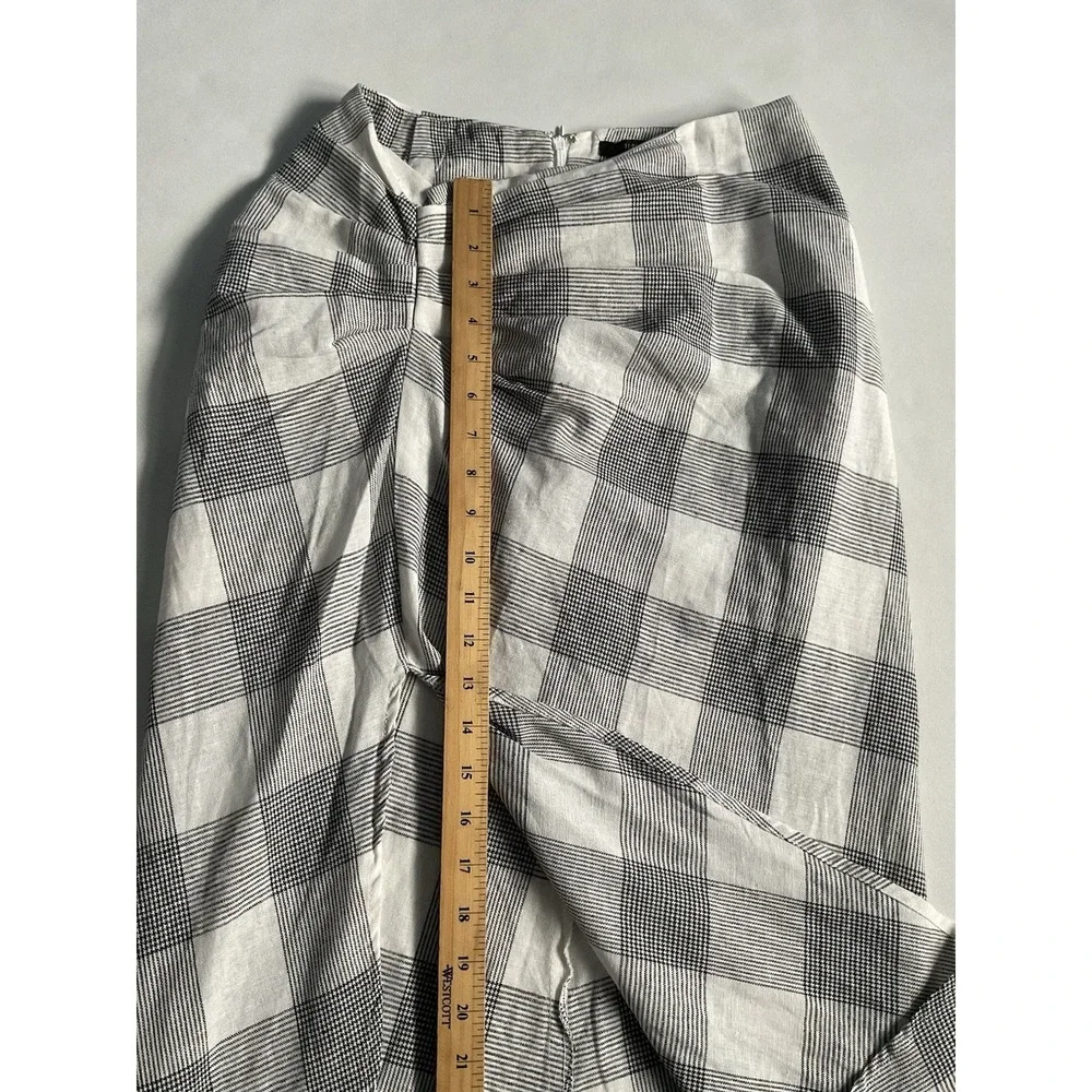 Forever 21 Womens  Plaid Médium A-line‎ Maxi Skirt Grey White